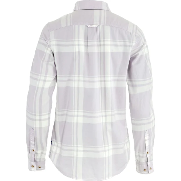 Fjällräven Övik Lite Flannel Shirt W Women’s Shirts White, Purple Main Back 94709