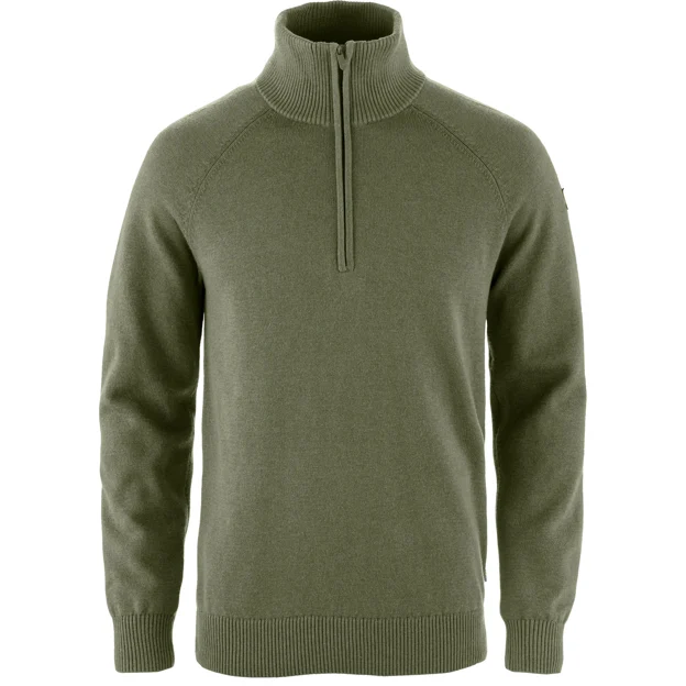 Fjällräven Övik Lite Half Zip M Men’s Sweaters & knitwear Green Main Front 93563