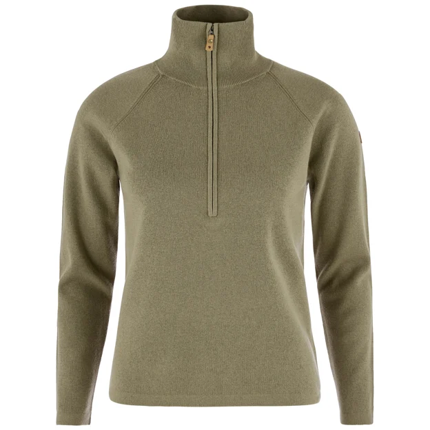 Fjällräven Övik Lite Half Zip W Women’s Sweaters & knitwear Green Main Front 104760