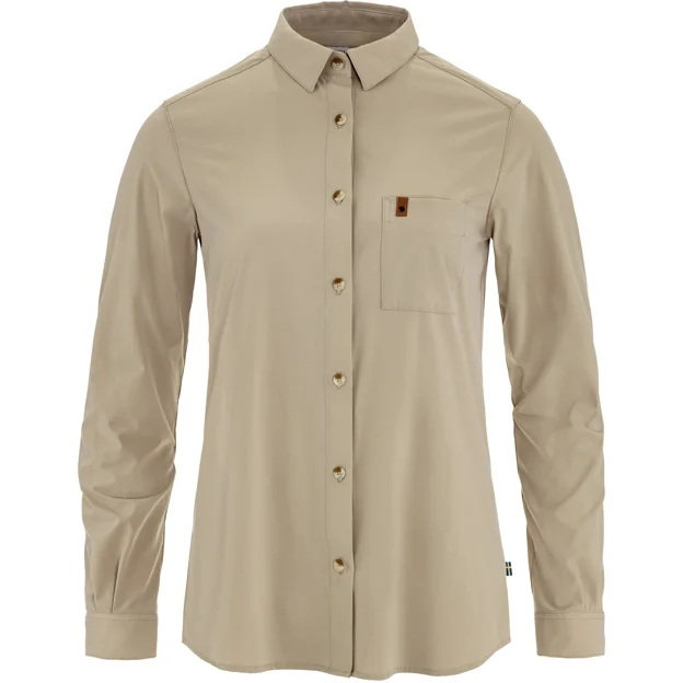 Fjällräven Övik Lite Shirt LS W Women’s Shirts Beige Main Front 100920