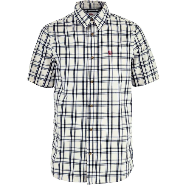 Fjällräven Övik Lite Shirt SS M Men’s Shirts White, Blue Main Front 100825