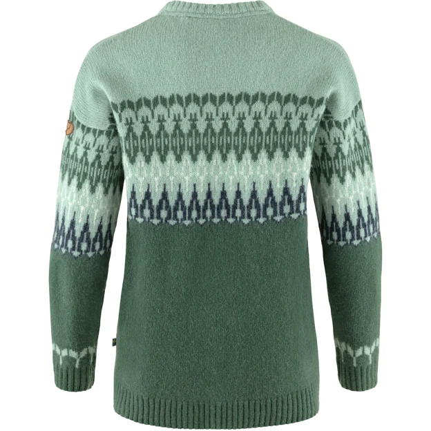Fjällräven Övik Path Knit W Women’s Sweaters & knitwear Green Main Back 75533