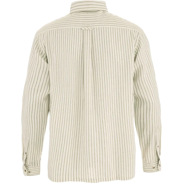 Fjällräven Övik Relaxed Hemp Shirt LS M Men’s Shirts White, Green Main Back 99006