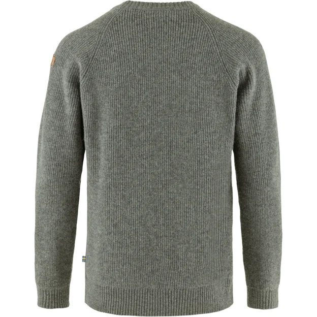 Fjällräven Övik Rib Sweater M Men’s Outlet Grey Main Back 75534