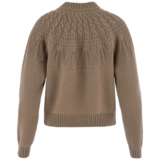 Fjällräven Övik Solid Jacquard Knit W Women’s Sweaters & knitwear Brown Main Back 104688