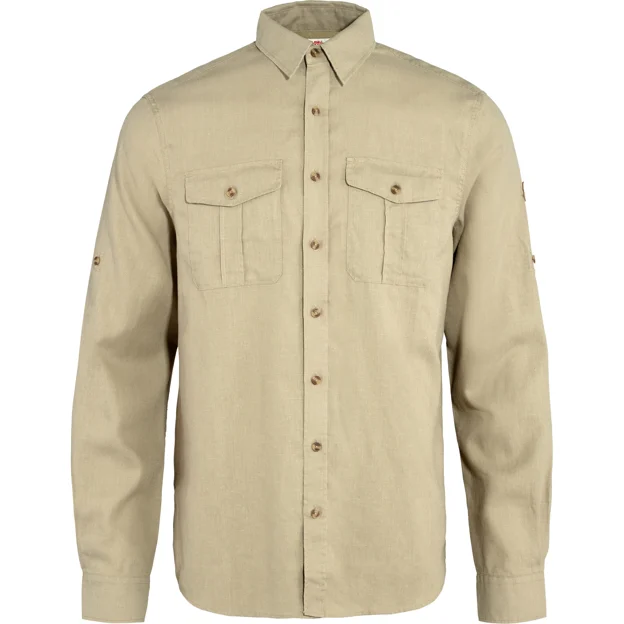 Fjällräven Övik Travel Shirt LS M Men’s Shirts Beige Main Front 49760