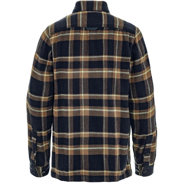 Fjällräven Övik Wool Shirt M Men’s Shirts Blue, Brown, Blue Main Back 97923