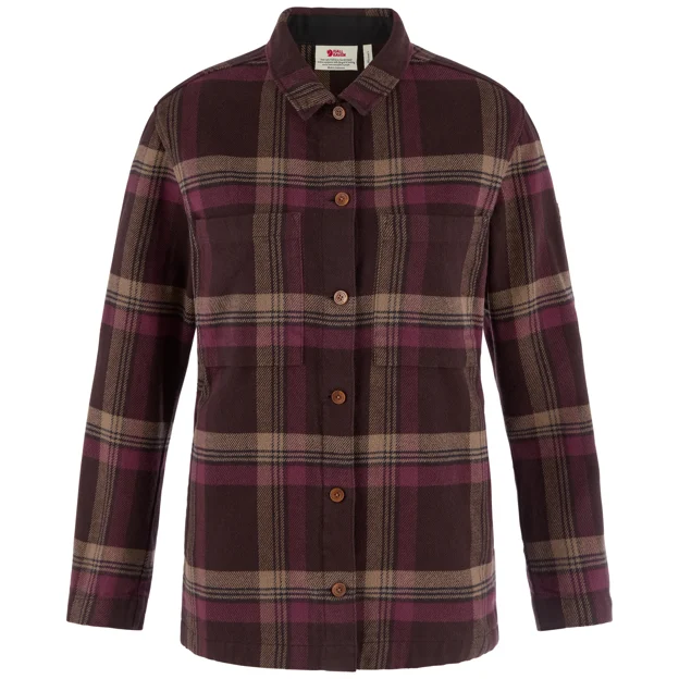 Fjällräven Singi Flannel Overshirt W Women’s Shirts Brown, Purple, Red Main Front 104859