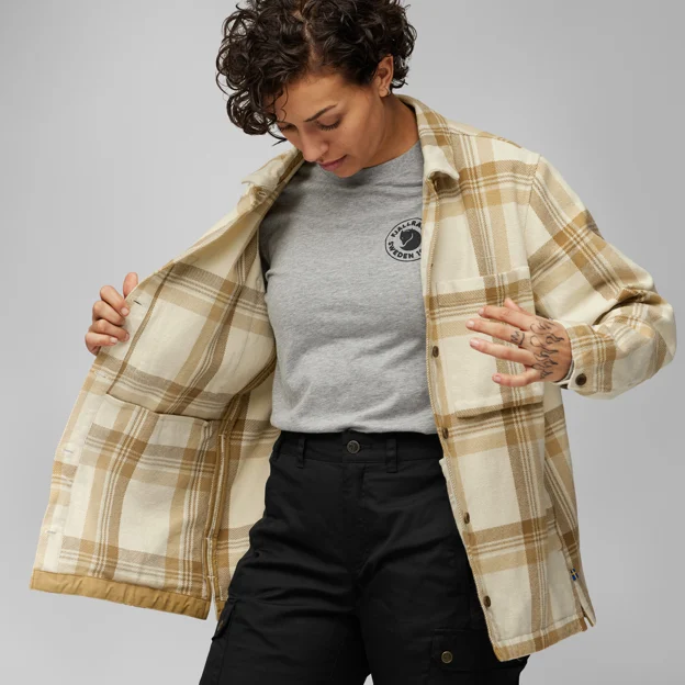 Fjällräven Singi Flannel Overshirt W Women’s Shirts Detail Angle F 76110