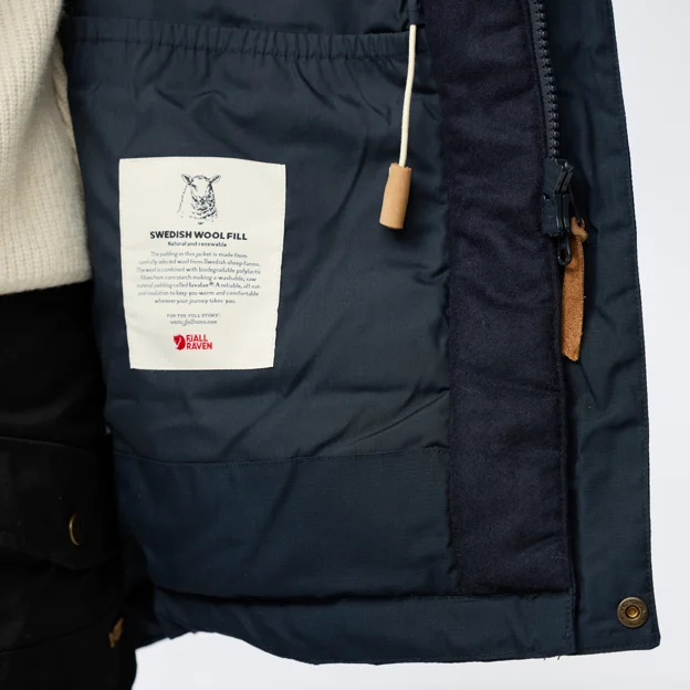 Fjällräven Singi Wool Padded Parka M Men’s Parkas Model Angle L 86348
