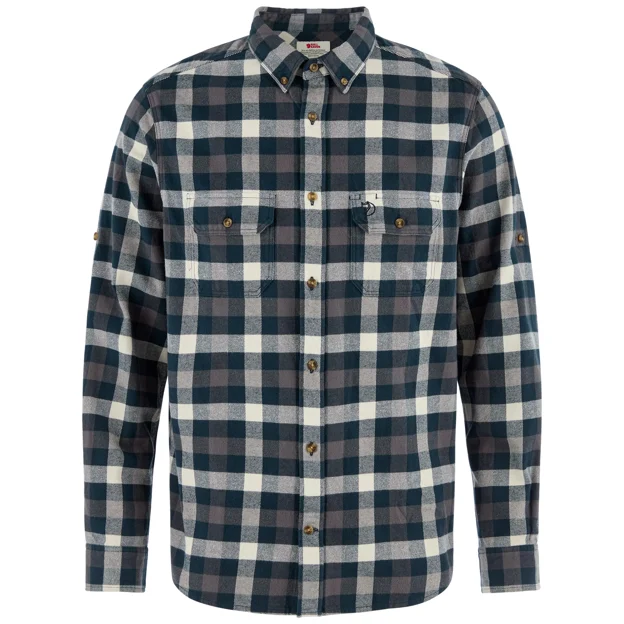 Fjällräven Skog Relaxed Shirt M Men’s Shirts White, Blue Main Front 118502