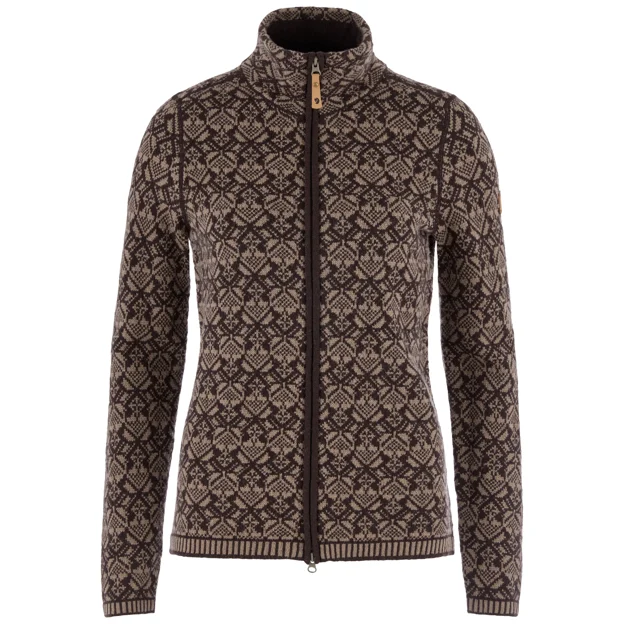 Fjällräven Snow Cardigan W Women’s Sweaters & knitwear Brown Main Front 104792