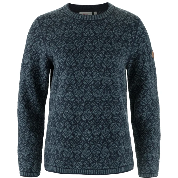 Fjällräven Snow Round Neck Sweater W Women’s Sweaters & knitwear Blue Main Front 93802
