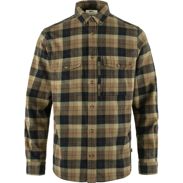 Fjällräven Värmland Heavy Flannel Shirt M Men’s Shirts Brown Main Front 75826