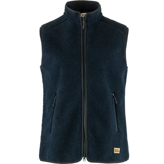 Fjällräven Vardag Pile Fleece Vest W Women’s Outlet Blue Main Front 65678