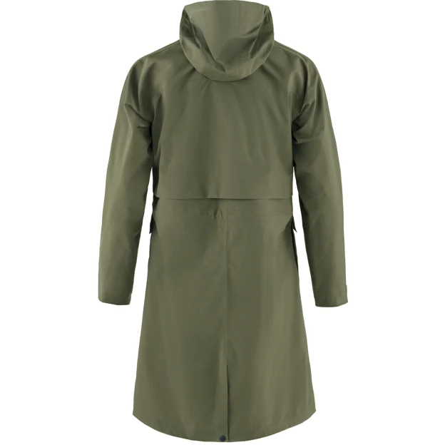 Fjällräven Vardag Rain Parka W Women’s Outdoor jackets Green Main Back 80890